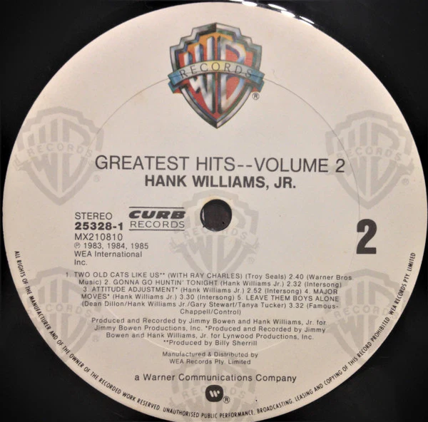 Hank Williams Jr. – Greatest Hits Volume 2 (VG/VG+) – LP, AU 1984 - Image 4