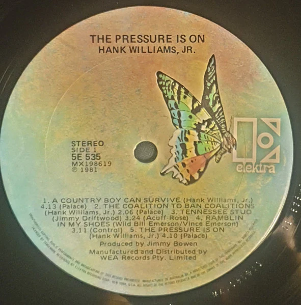 Hank Williams Jr. – The Pressure Is On (VG+/VG+) – LP, AU 1981 - Image 2