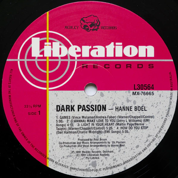 Hanne Boel – Dark Passion (NM/E) – LP, AU 1991 - Image 8