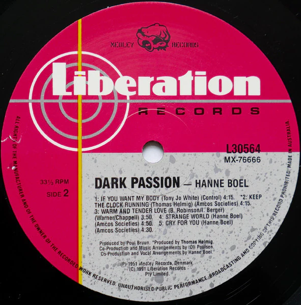 Hanne Boel – Dark Passion (NM/E) – LP, AU 1991 - Image 9