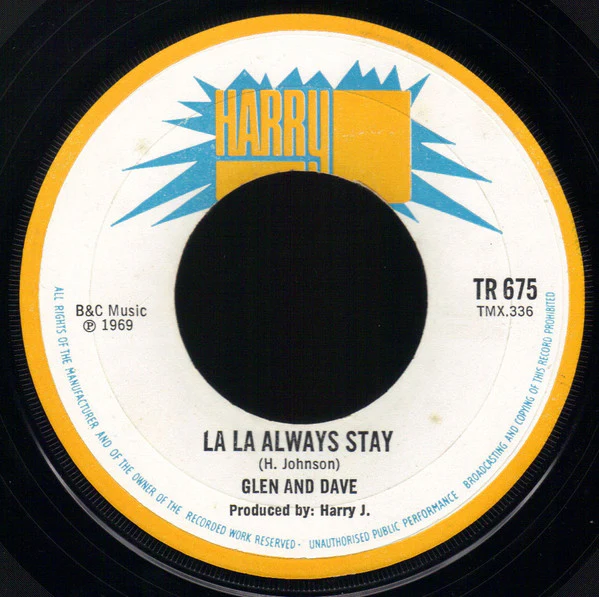 Harry J. All Stars, Glen And Dave – Liquidator / La La Always Stay (VG/Generic) – 7", UK 1969 - Image 2
