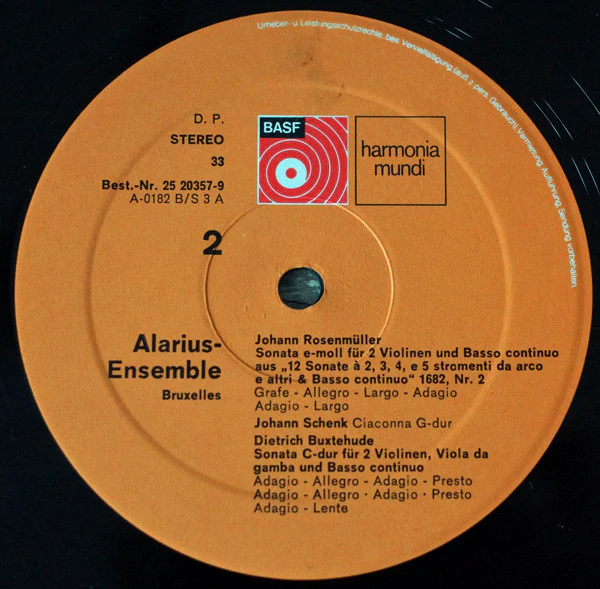 Heinrich Ignaz Franz Biber, Dieterich Buxtehude, Johann Rosemuller, Johannes Schenck, August Kühnel, Alarius-Ensemble – Musica Instrumentalis (Sonaten Des Hochbarock) (E/E) – LP, DE - Image 5
