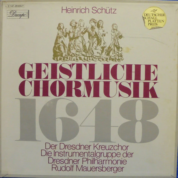 Heinrich Schütz, Dresdner Kreuzchor, Dresdner Philharmonie, Rudolf Mauersberger – Geistliche Chormusik 1648 (NM/VG+) – 3xLP, DE