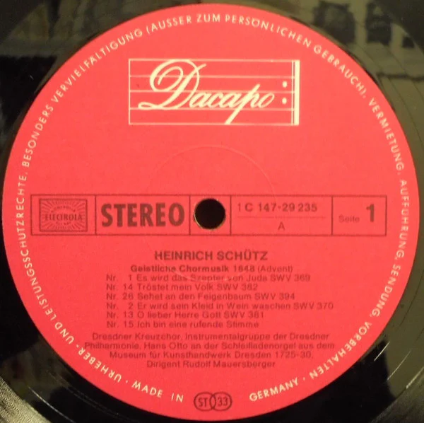 Heinrich Schütz, Dresdner Kreuzchor, Dresdner Philharmonie, Rudolf Mauersberger – Geistliche Chormusik 1648 (NM/VG+) – 3xLP, DE - Image 5