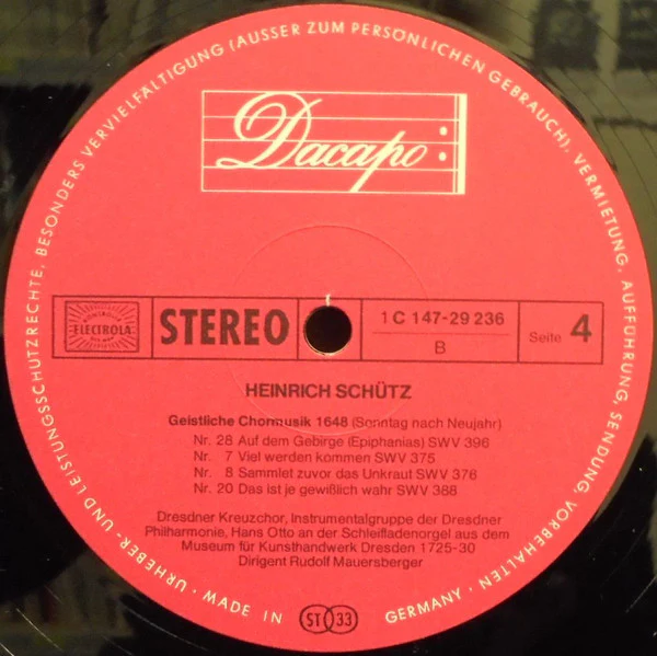 Heinrich Schütz, Dresdner Kreuzchor, Dresdner Philharmonie, Rudolf Mauersberger – Geistliche Chormusik 1648 (NM/VG+) – 3xLP, DE - Image 8