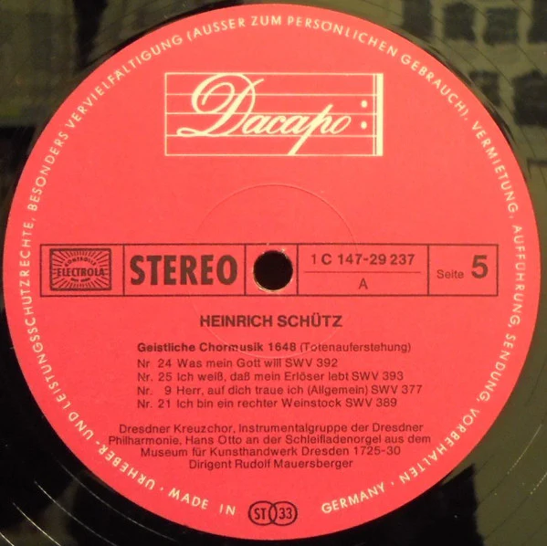 Heinrich Schütz, Dresdner Kreuzchor, Dresdner Philharmonie, Rudolf Mauersberger – Geistliche Chormusik 1648 (NM/VG+) – 3xLP, DE - Image 9