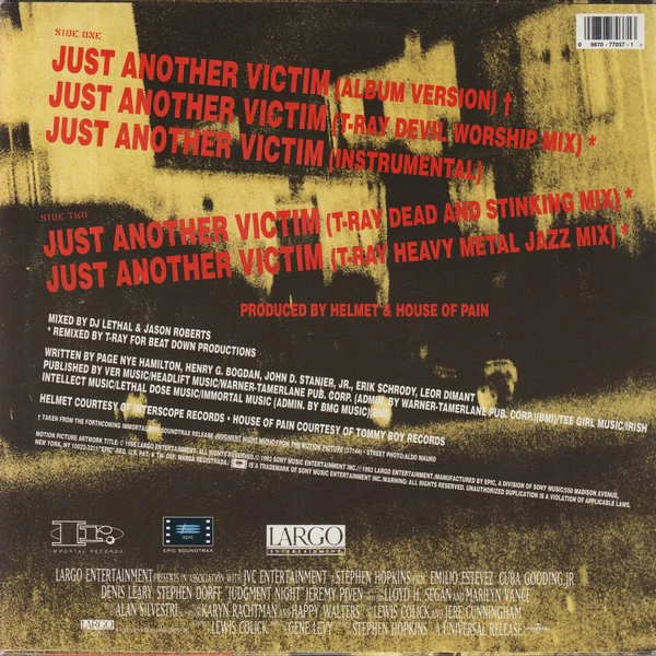 Helmet, House Of Pain – Just Another Victim (M/M) – 12", US 1993 - Image 2