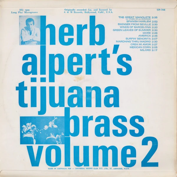 Herb Alpert & The Tijuana Brass – Volume 2 (VG/VG+) – LP, AU - Image 2