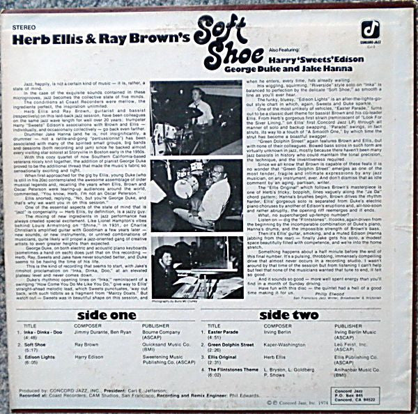 Herb Ellis, Ray Brown – Herb Ellis & Ray Brown's Soft Shoe (VG+/VG+) – LP, US 1974 - Image 2