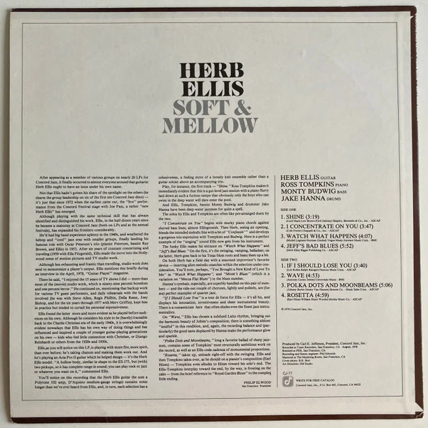 Herb Ellis – Soft & Mellow (VG/VG+) – LP, US 1979 - Image 2