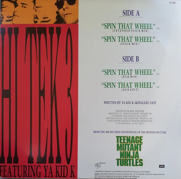 Hi Tek 3, Ya Kid K – Spin That Wheel (Turtles Get Real!) (VG+/VG+) – 12", AU 1990 - Image 2