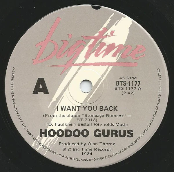 Hoodoo Gurus – I Want You Back (VG+/VG) – 7", AU 1984 - Image 3