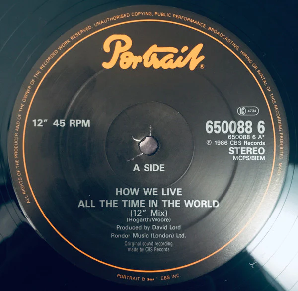 How We Live – All The Time In The World (VG+/VG+) – 12", UK 1987 - Image 3