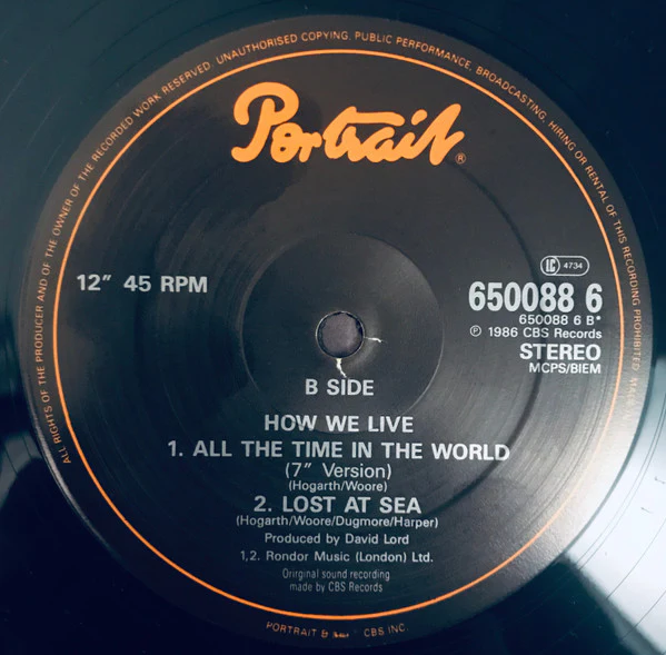 How We Live – All The Time In The World (VG+/VG+) – 12", UK 1987 - Image 4