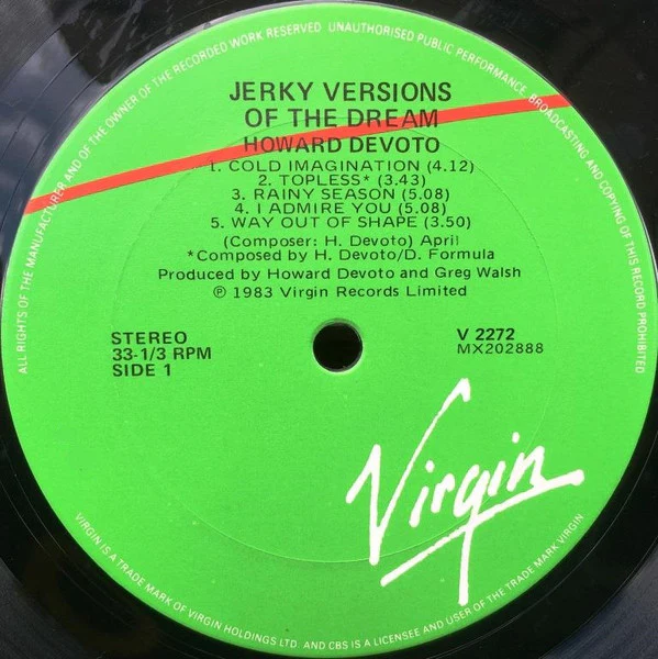 Howard Devoto – Jerky Versions Of The Dream (VG+/VG+) – LP, AU 1983 - Image 3