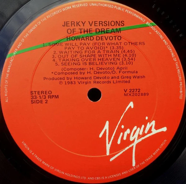 Howard Devoto – Jerky Versions Of The Dream (VG+/VG+) – LP, AU 1983 - Image 4