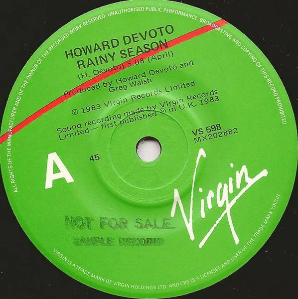 Howard Devoto – Rainy Season (NM/VG+) – 7", AU 1983 - Image 3
