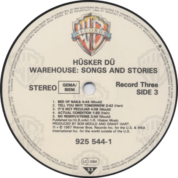 Hüsker Dü – Warehouse: Songs And Stories (VG/VG+) – 2xLP, EU 1987 - Image 5
