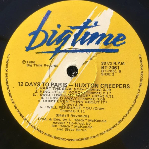Huxton Creepers – 12 Days To Paris (VG+/E) – LP, AU 1986 - Image 3