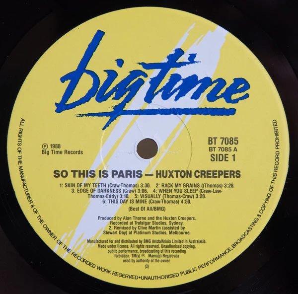 Huxton Creepers – So This Is Paris (E/E) – LP, AU 1988 - Image 3