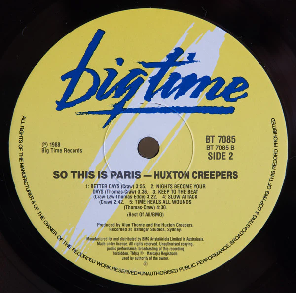 Huxton Creepers – So This Is Paris (E/E) – LP, AU 1988 - Image 4