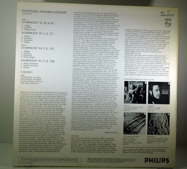 I Musici – Mozart (VG+/VG+) – LP, UK 1973 - Image 2