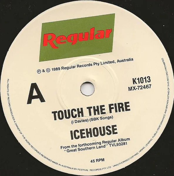 Icehouse – Touch The Fire (VG+/VG+) – 7", AU 1989 - Image 3