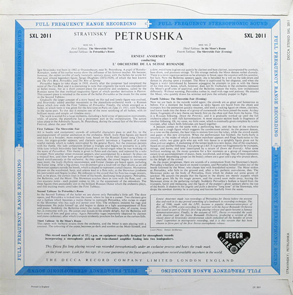 Igor Stravinsky, Ernest Ansermet, L'Orchestre De La Suisse Romande – Petrushka (VG/VG) – LP, UK 1958 - Image 3