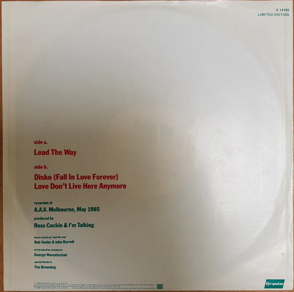 I'm Talking – Lead The Way (VG+/VG) – 12", AU 1985 - Image 2