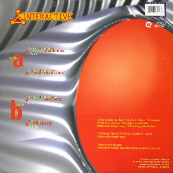 Interactive – Living Without Your Love (VG/VG) – 12", DE 1995 - Image 2