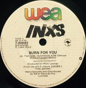 INXS – Burn For You (VG/Generic) – 7", AU 1984
