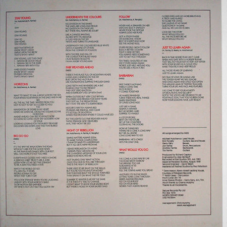 INXS – Underneath The Colours (E/E) – LP, AU 1981 - Image 4
