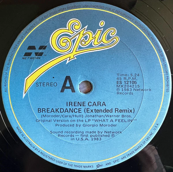 Irene Cara – Breakdance (VG+/VG) – 12", AU 1984 - Image 3