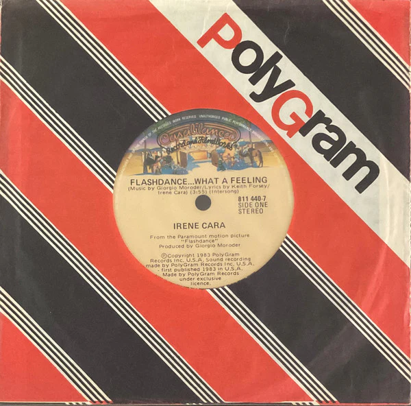 Irene Cara – Flashdance... What A Feeling (VG+/Generic) – 7", NZ 1983