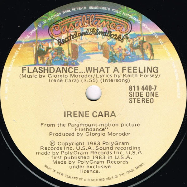 Irene Cara – Flashdance... What A Feeling (VG+/Generic) – 7", NZ 1983 - Image 2