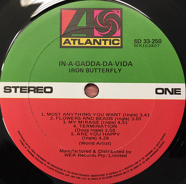 Iron Butterfly – In-A-Gadda-Da-Vida (VG+/VG+) – LP, AU - Image 2