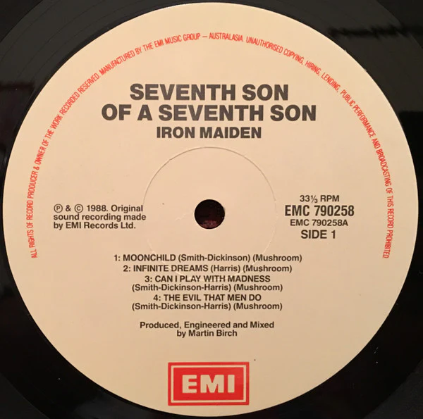 Iron Maiden – Seventh Son Of A Seventh Son (VG/VG+) – LP, Australasia 1988 - Image 3