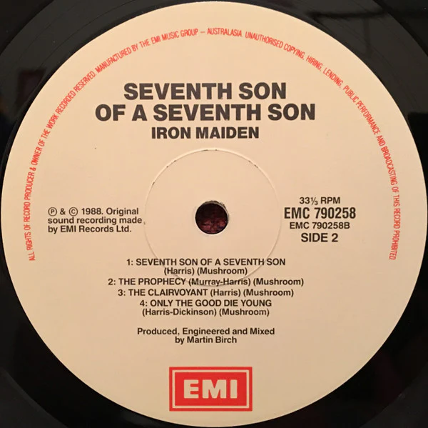 Iron Maiden – Seventh Son Of A Seventh Son (VG/VG+) – LP, Australasia 1988 - Image 4