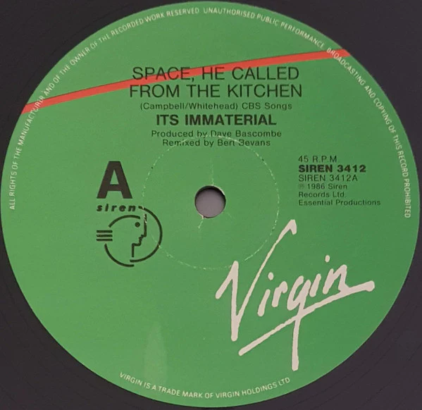 It's Immaterial – Space, He Called From The Kitchen.... (E/E) – 12", AU 1986 - Image 3