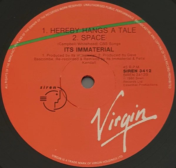 It's Immaterial – Space, He Called From The Kitchen.... (E/E) – 12", AU 1986 - Image 4