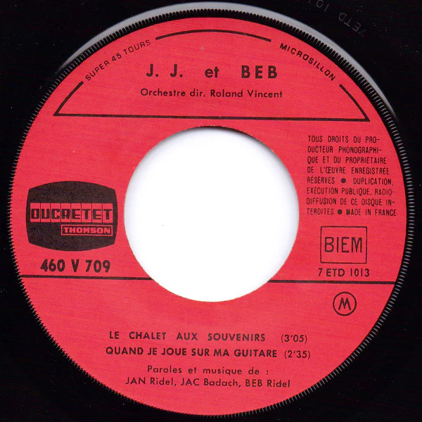 J. J. & Beb – Liberté, Egalité, Fraternité (VG/VG+) – 7", FR 1966 - Image 4