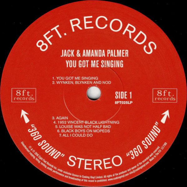 Jack Palmer, Amanda Palmer – You Got Me Singing (VG+/NM) – LP, US 2016 - Image 3