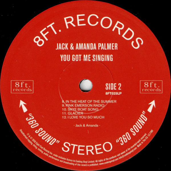 Jack Palmer, Amanda Palmer – You Got Me Singing (VG+/NM) – LP, US 2016 - Image 4