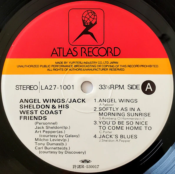 Jack Sheldon & His West Coast Friends – Angel Wings (VG+/VG+) – LP, JP 1980, No OBI - Image 4