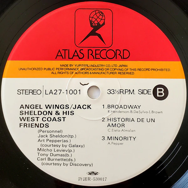 Jack Sheldon & His West Coast Friends – Angel Wings (VG+/VG+) – LP, JP 1980, No OBI - Image 5