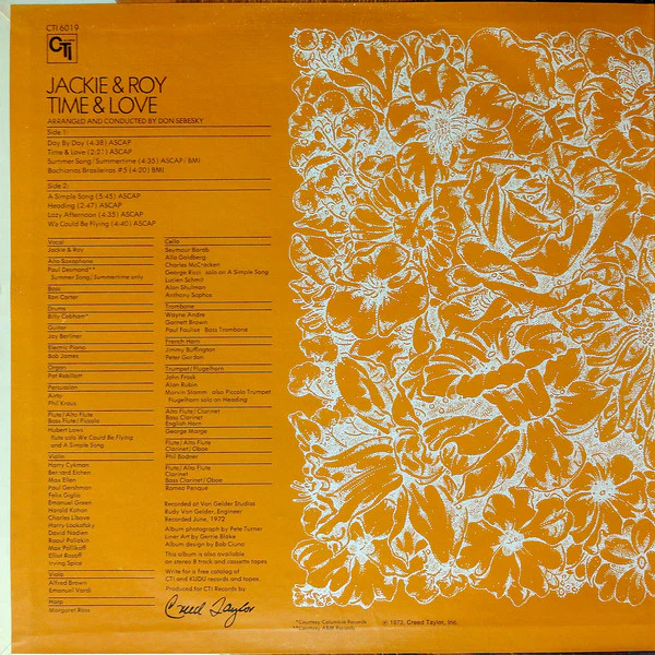 Jackie & Roy – Time & Love (VG+/VG) – LP, US 1972 - Image 3