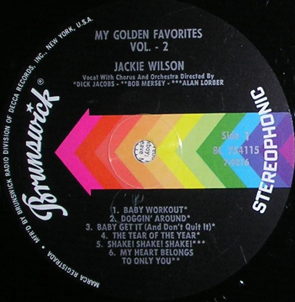 Jackie Wilson – My Golden Favorites - Vol. 2 (VG+/VG+) – LP, US 1964 - Image 3