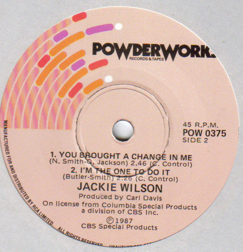 Jackie Wilson – Reet Petit (The Sweetest Girl In Town) (E/Generic) – 7", AU 1987 - Image 2
