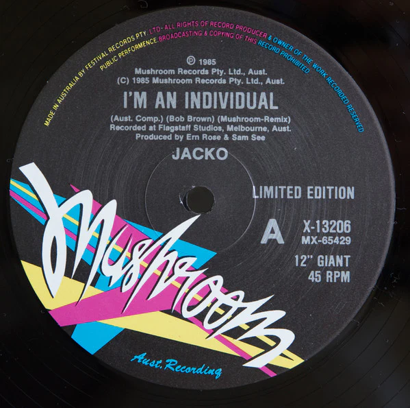 Jacko – I'm An Individual (VG+/VG+) – 12", AU 1985 - Image 2
