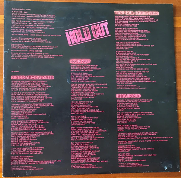 Jackson Browne – Hold Out (VG+/VG+) – LP, AU 1980 - Image 5
